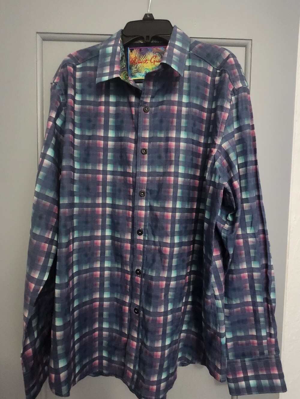 Robert Graham Neerav Men's Large Multicolor Plaid Shirt Button Down